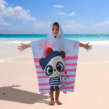 Детско хавлиено пончо - Панда - Детско хавлиено пончо - Панда