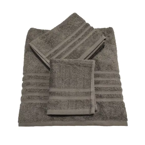 Едноцветна хавлиена кърпа "ВИВА" - комплект - 3 броя - тъмно сиво - Едноцветна хавлиена кърпа "ВИВА" - комплект - 3 броя - тъмно сиво