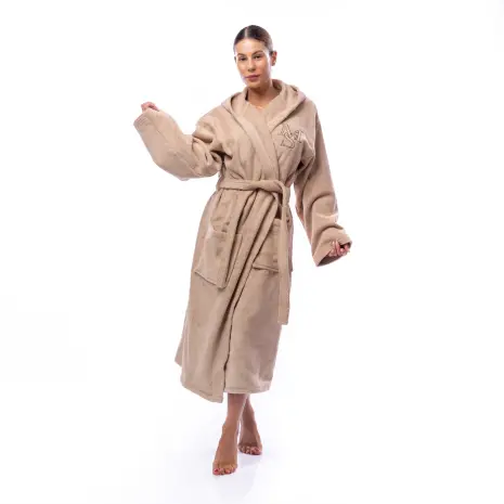 Халат Едноцветен Лукс - Капучино - дамски - Халат Едноцветен Лукс - Капучино - дамски