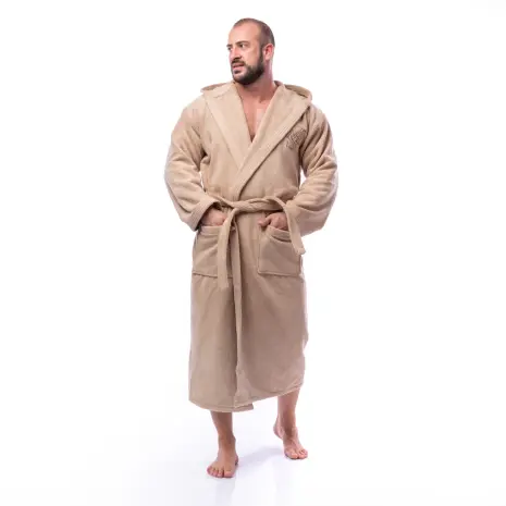 Халат Едноцветен Лукс - Капучино - мъжки - Халат Едноцветен Лукс - Капучино - мъжки