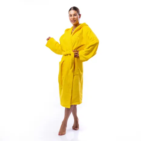 Халат Едноцветен Лукс - Жълт - дамски - Халат Едноцветен Лукс - Жълт - дамски