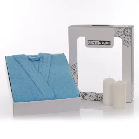 Халат Мери в кутия - Светло син - Халат Мери в кутия - Светло син