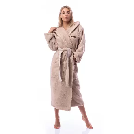 Халат Микропамук - капучино - дамски - Халат Микропамук - капучино - дамски