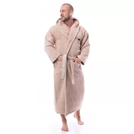 Халат Микропамук - капучино - мъжки - Халат Микропамук - капучино - мъжки