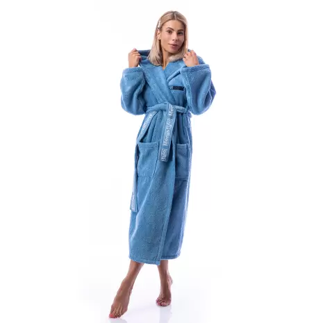 Халат Микропамук - дънково - дамски - Халат Микропамук - дънково - дамски
