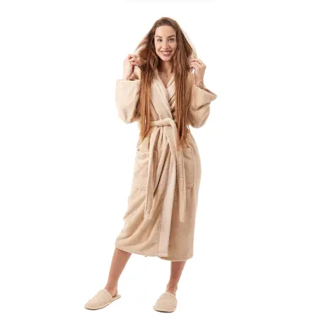 Халат Севи лого - MS - капучино- дамски