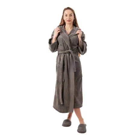 Халат Севи лого - MS - тъмно сив- дамски