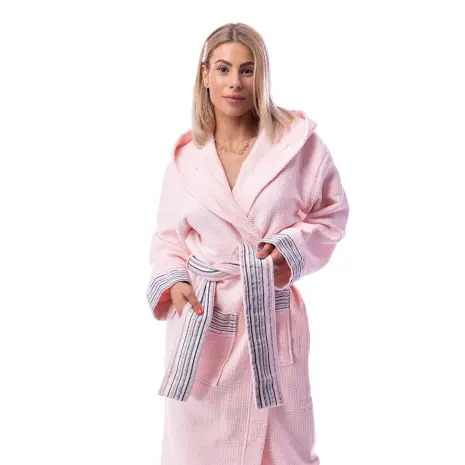 Халат Вафла Лукс - Розово - дамски - Халат Вафла Лукс - Розово - дамски