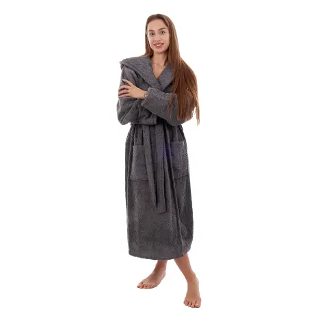 Халат ЖАКАРД - MS - Сив - дамски - Халат ЖАКАРД - MS - Сив - дамски