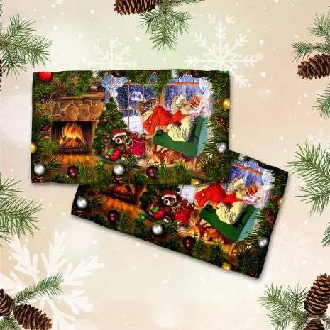 Хавлиена кърпа с коледни мотиви - 3053 - Хавлиена кърпа с коледни мотиви - 3053