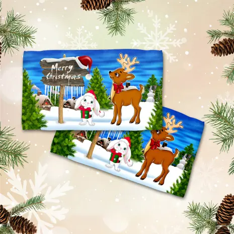 Хавлиена кърпа с коледни мотиви - 3056 - Хавлиена кърпа с коледни мотиви - 3056