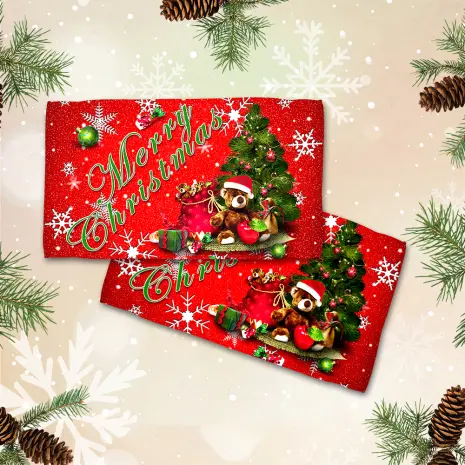 Хавлиена кърпа с коледни мотиви - 3066 - Хавлиена кърпа с коледни мотиви - 3066