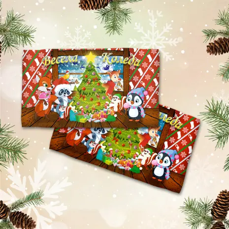 Хавлиена кърпа с коледни мотиви - 3086 - Хавлиена кърпа с коледни мотиви - 3086