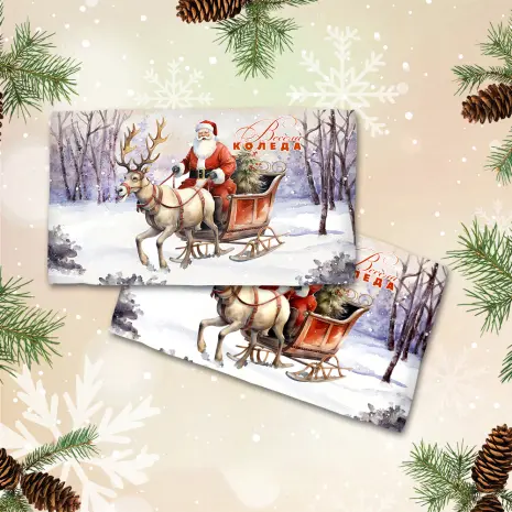 Хавлиена кърпа с коледни мотиви - 3161 - Хавлиена кърпа с коледни мотиви - 3161