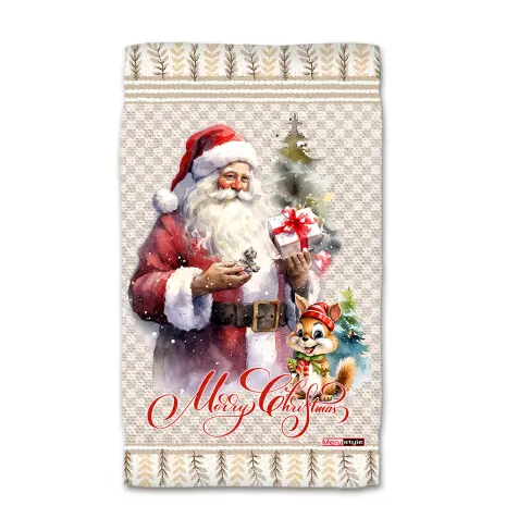 Хавлиена кърпа с коледни мотиви - 5296 - Хавлиена кърпа с коледни мотиви - 5296