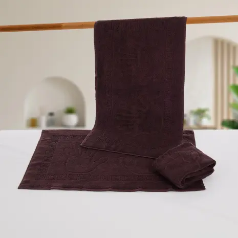 Хавлиена кърпа с мотив ръце - Лилаво - Хавлиена кърпа с мотив ръце - Лилаво