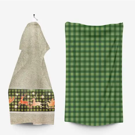 Комплект - 2 броя хавлиена кърпа с коледни мотиви - 3026 - Комплект - 2 броя хавлиена кърпа с коледни мотиви - 3026