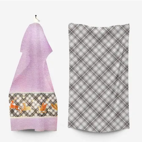 Комплект - 2 броя хавлиена кърпа с коледни мотиви - 3027 - Комплект - 2 броя хавлиена кърпа с коледни мотиви - 3027