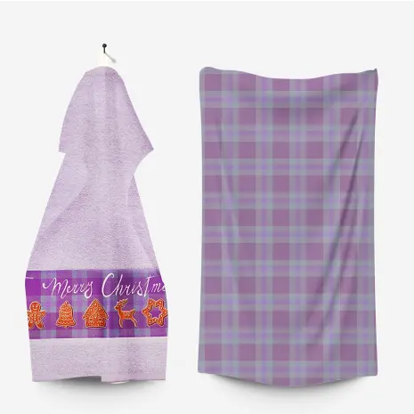 Комплект - 2 броя хавлиена кърпа с коледни мотиви - 3029 - Комплект - 2 броя хавлиена кърпа с коледни мотиви - 3029