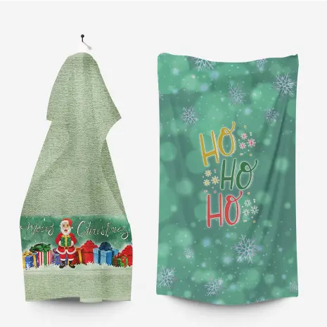 Комплект - 2 броя хавлиена кърпа с коледни мотиви - 3033 - Комплект - 2 броя хавлиена кърпа с коледни мотиви - 3033