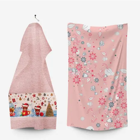 Комплект - 2 броя хавлиена кърпа с коледни мотиви - 3035 - Комплект - 2 броя хавлиена кърпа с коледни мотиви - 3035