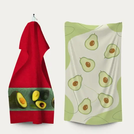 Комплект - 2 броя хавлиена кърпа с принт - 3144 - Комплект - 2 броя хавлиена кърпа с принт - 3144