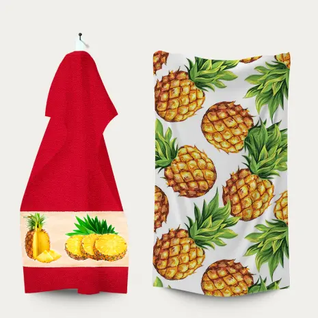 Комплект - 2 броя хавлиена кърпа с принт - 3157 - Комплект - 2 броя хавлиена кърпа с принт - 3157