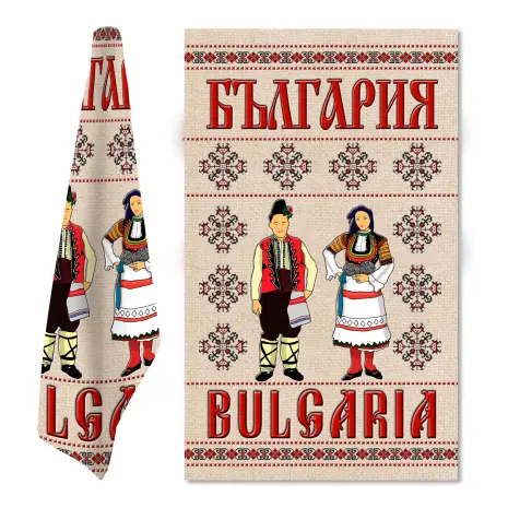 Сувенирна кърпа с Български шевици M4 - Сувенирна кърпа с Български шевици M4