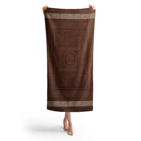 Плажна хавлия с мотив - Кафява - Плажна хавлия с мотив - Кафява