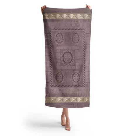 Плажна хавлия с мотив - Пепел лилаво - Плажна хавлия с мотив - Пепел лилаво