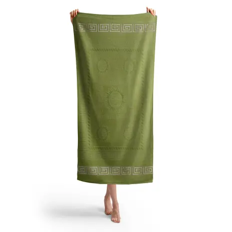Плажна хавлия с мотив - Зелена Ябълка - Плажна хавлия с мотив - Зелена Ябълка