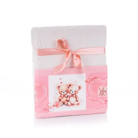 Поларено одеяло - крем с печат - Свети Валентин