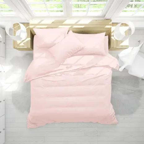 СПАЛЕН КОМПЛЕКТ РАНФОРС ЕДНОЦВЕТЕН СВЕТЛО РОЗОВО - СПАЛЕН КОМПЛЕКТ РАНФОРС ЕДНОЦВЕТЕН СВЕТЛО РОЗОВО