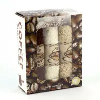 Комплект 3 броя хавлия в кутия - Кафе - Комплект 3 броя хавлия в кутия - Кафе