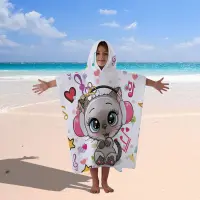 Детско хавлиено пончо - Коте - Детско хавлиено пончо - Коте