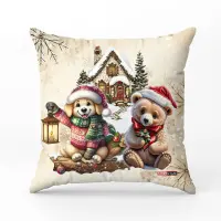 Декоративна възглавница с коледни мотиви - 5361 - Декоративна възглавница с коледни мотиви - 5361