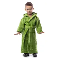 Детски халат нишка - зелен - Детски халат нишка - зелен