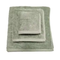 Едноцветна хавлиена кърпа "ЛОТОС" - комплект - 3 броя -зелено - Едноцветна хавлиена кърпа "ЛОТОС" - комплект - 3 броя -зелено