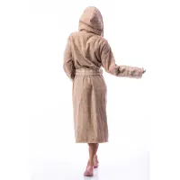 Халат букле MS печат - Капучино - дамски - 1863 | Халат букле MS печат - Капучино - дамски - 1863
