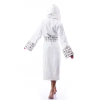 Халат букле MS печат - Крем - дамски - 1868 | Халат букле MS печат - Крем - дамски - 1868