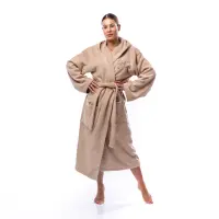 Халат Едноцветен Лукс - Капучино - дамски - 1578 | Халат Едноцветен Лукс - Капучино - дамски - 1578