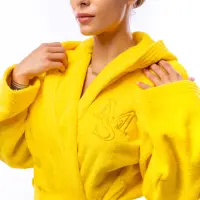 Халат Едноцветен Лукс - Жълт - дамски - 1601 | Халат Едноцветен Лукс - Жълт - дамски - 1601