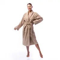 Халат Едноцветен Шал Яка - Капучино - дамски - 1716 | Халат Едноцветен Шал Яка - Капучино - дамски - 1716