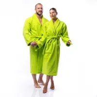 Халат Едноцветен Шал Яка - Зелен - мъжки - 1664 | Халат Едноцветен Шал Яка - Зелен - мъжки - 1664