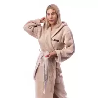 Халат Микропамук - капучино - дамски - 163 | Халат Микропамук - капучино - дамски - 163