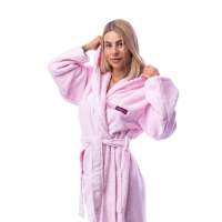 Халат Микропамук - розов - дамски - 76 | Халат Микропамук - розов - дамски - 76