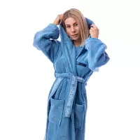 Халат Микропамук - дънково - дамски - 223 | Халат Микропамук - дънково - дамски - 223