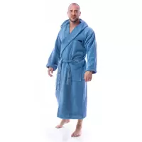 Халат Микропамук - дънково - мъжки - Халат Микропамук - дънково - мъжки