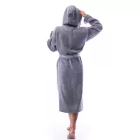 Халат Микропамук - сив - дамски - 212 | Халат Микропамук - сив - дамски - 212