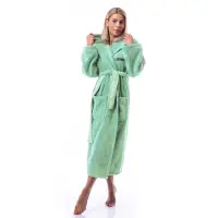 Халат Микропамук - светло зелено - дамски - Халат Микропамук - светло зелено - дамски